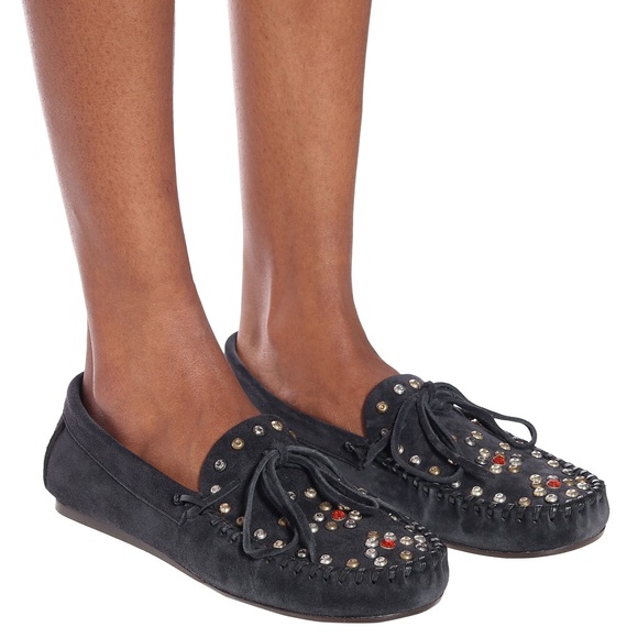 ISABEL MARANT Foggia embellished suede moccasins - Picture 4 of 7